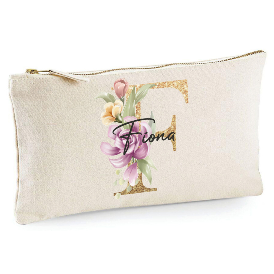 Personalized Monogram Pencil / Pouch - Letter F