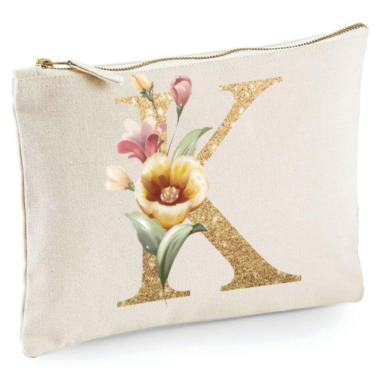 Personalized Monogram Pencil / Pouch - Letter K