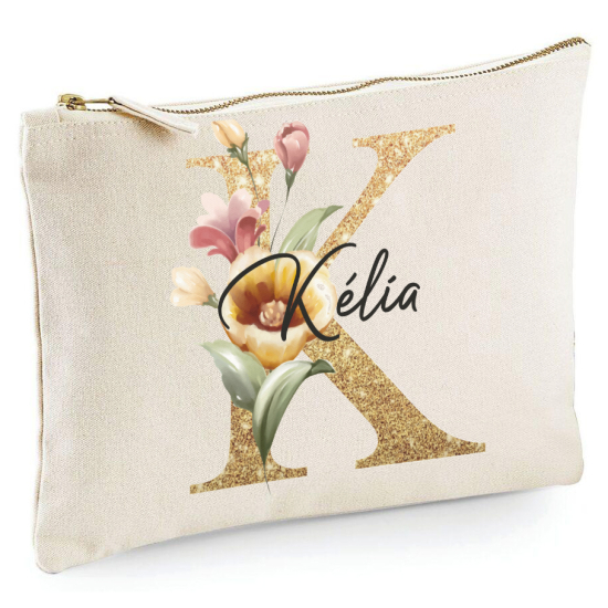 Personalized Monogram Pencil / Pouch - Letter K