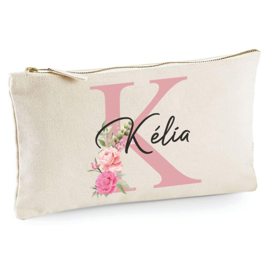 Personalized Monogram Pencil / Pouch - Letter K