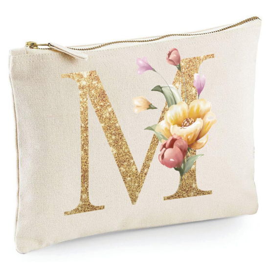 Personalized Monogram Pencil / Pouch - Letter M