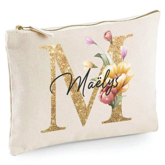 Personalized Monogram Pencil / Pouch - Letter M