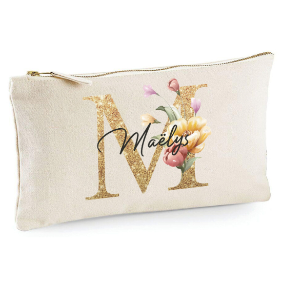 Personalized Monogram Pencil / Pouch - Letter M