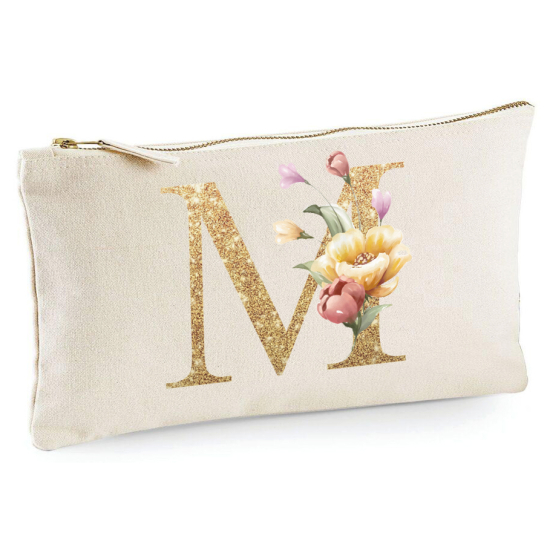 Personalized Monogram Pencil / Pouch - Letter M