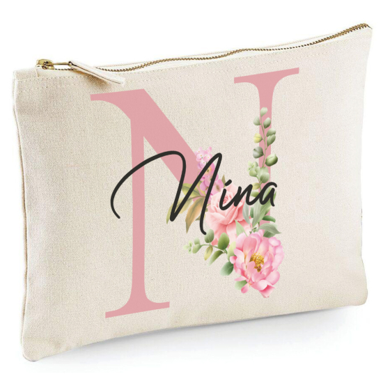 Personalized Monogram Pencil / Pouch - Letter N