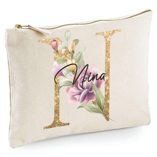 Personalized Monogram Pencil / Pouch - Letter N