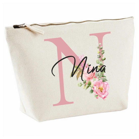 Personalized Monogram Pencil / Pouch - Letter N