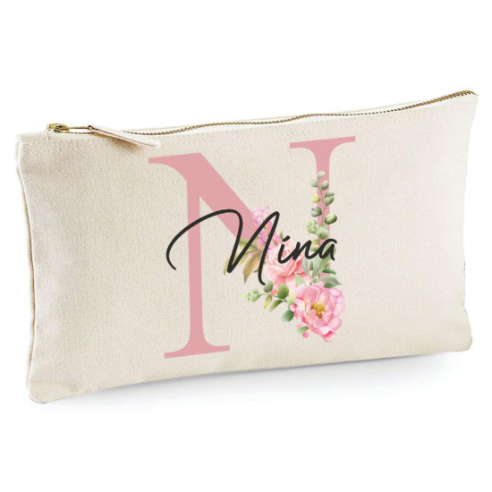 Personalized Monogram Pencil / Pouch - Letter N