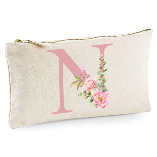 Personalized Monogram Pencil / Pouch - Letter N