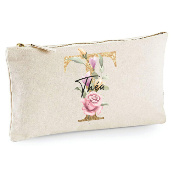 Personalized Monogram Pencil / Pouch - Letter T