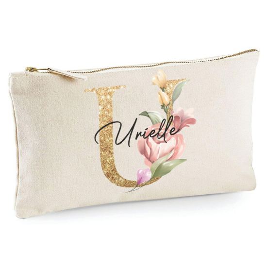 Personalized Monogram Pencil / Pouch - Letter U