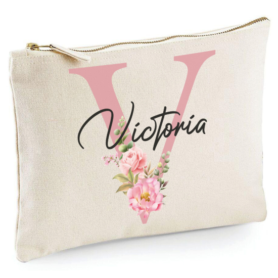 Personalized Monogram Pencil / Pouch - Letter V