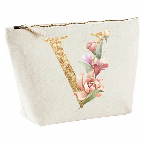 Personalized Monogram Pencil / Pouch - Letter V