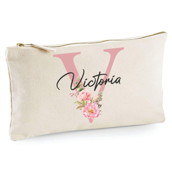 Personalized Monogram Pencil / Pouch - Letter V