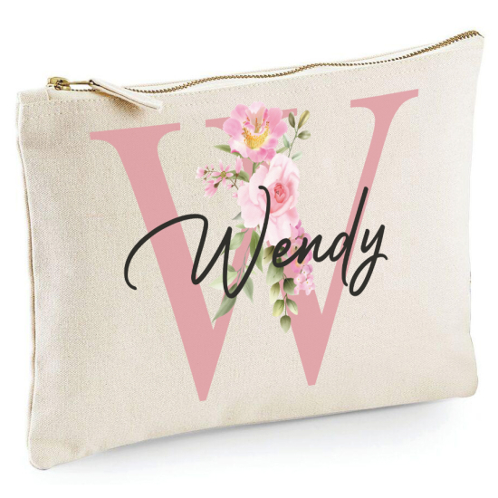 Personalized Monogram Pencil / Pouch - Letter W