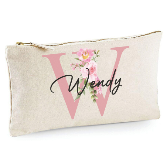 Personalized Monogram Pencil / Pouch - Letter W