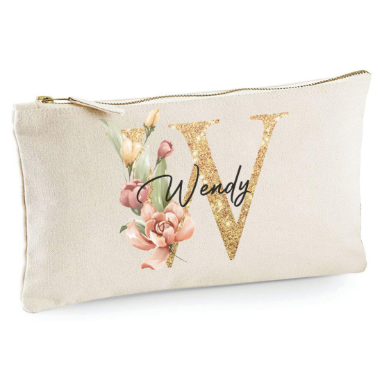 Personalized Monogram Pencil / Pouch - Letter W