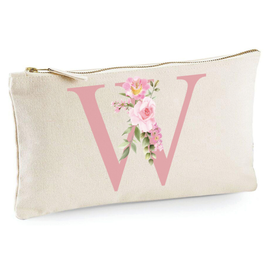 Personalized Monogram Pencil / Pouch - Letter W