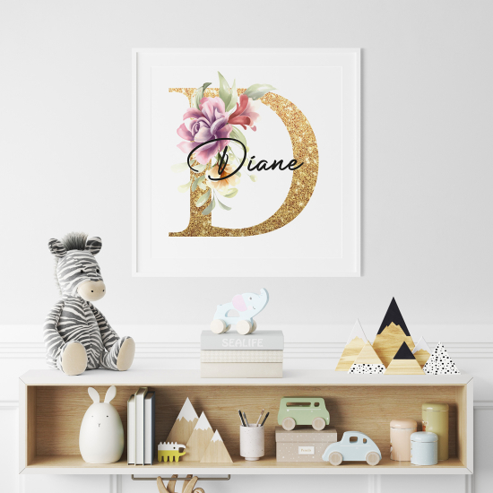 Personalized Monogram Poster - Letter D