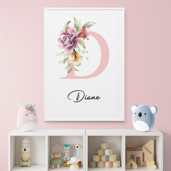 Personalized Monogram Poster - Letter D