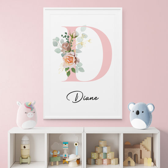 Personalized Monogram Poster - Letter D