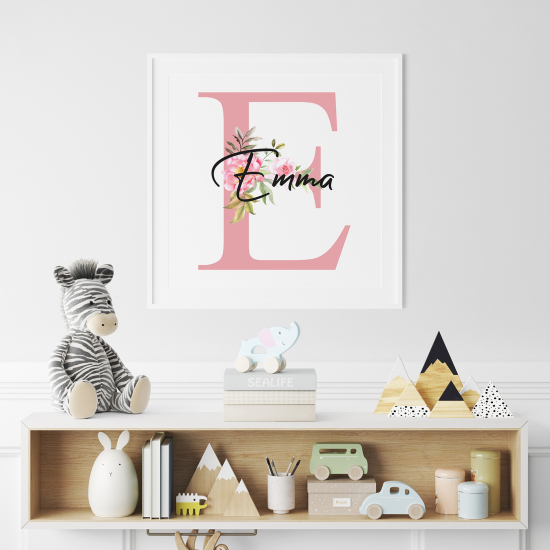 Personalized Monogram Poster - Letter E