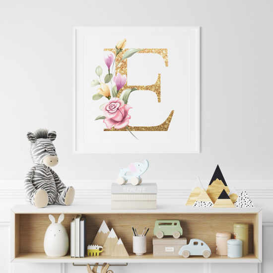 Personalized Monogram Poster - Letter E