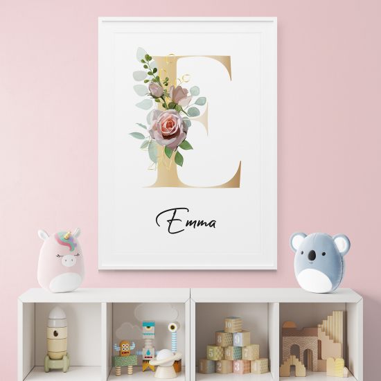 Personalized Monogram Poster - Letter E