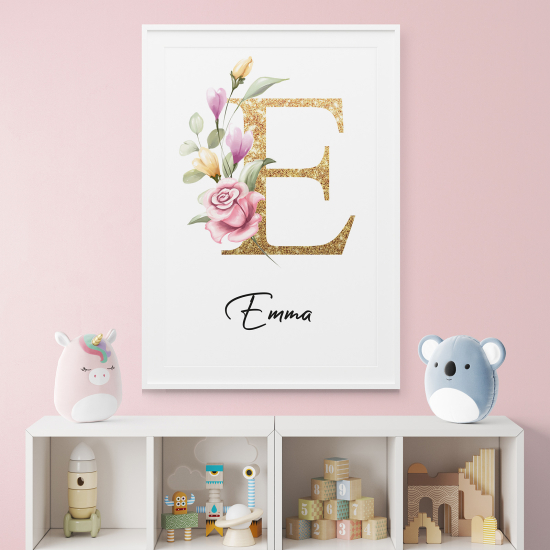 Personalized Monogram Poster - Letter E