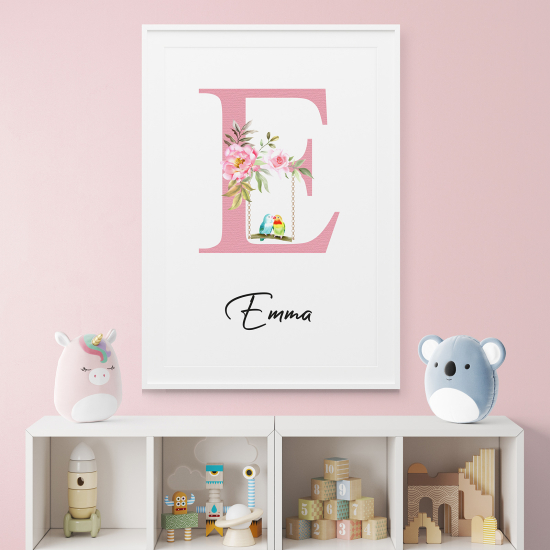 Personalized Monogram Poster - Letter E