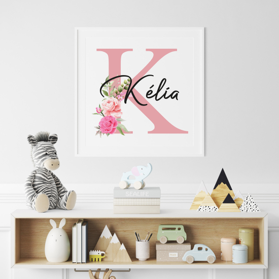 Personalized Monogram Poster - Letter K