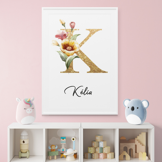 Personalized Monogram Poster - Letter K