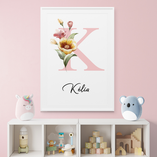 Personalized Monogram Poster - Letter K