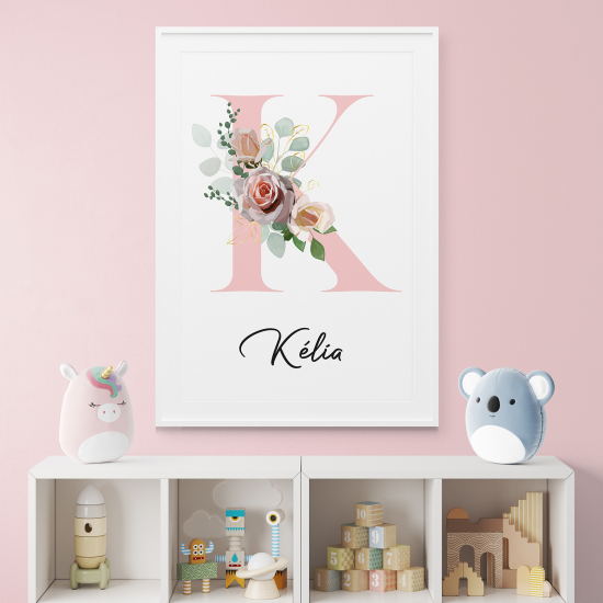 Personalized Monogram Poster - Letter K