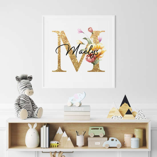 Personalized Monogram Poster - Letter M