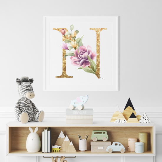 Personalized Monogram Poster - Letter N