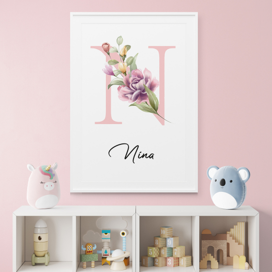 Personalized Monogram Poster - Letter N