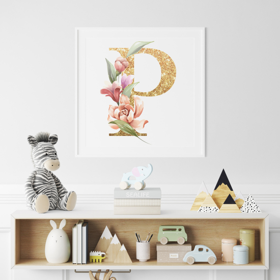 Personalized Monogram Poster - Letter P