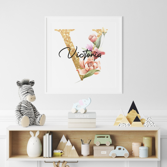 Personalized Monogram Poster - Letter V