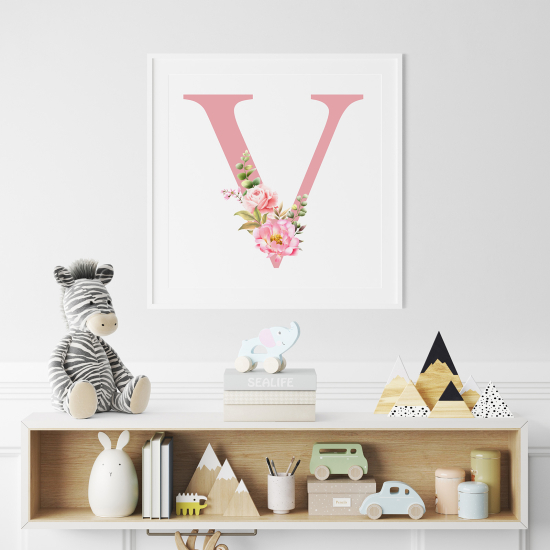 Personalized Monogram Poster - Letter V