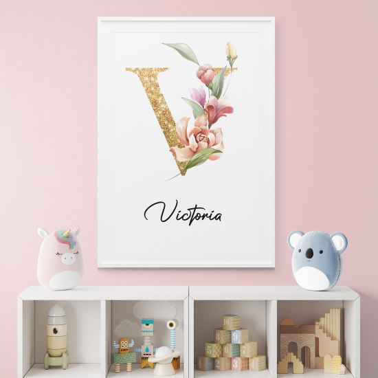 Personalized Monogram Poster - Letter V