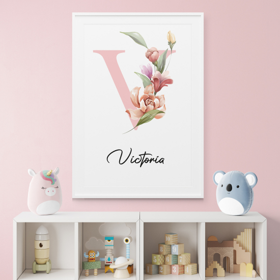 Personalized Monogram Poster - Letter V