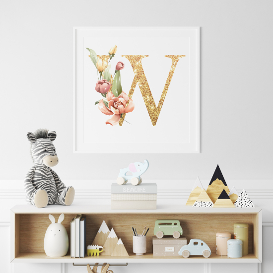 Personalized Monogram Poster - Letter W