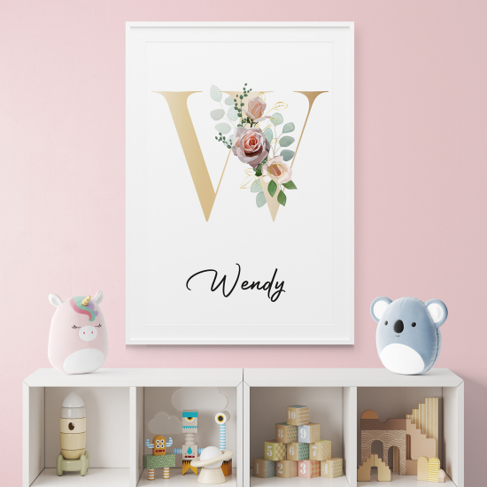 Personalized Monogram Poster - Letter W