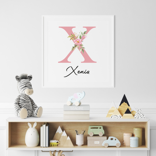 Personalized Monogram Poster - Letter X