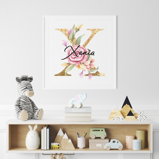 Personalized Monogram Poster - Letter X