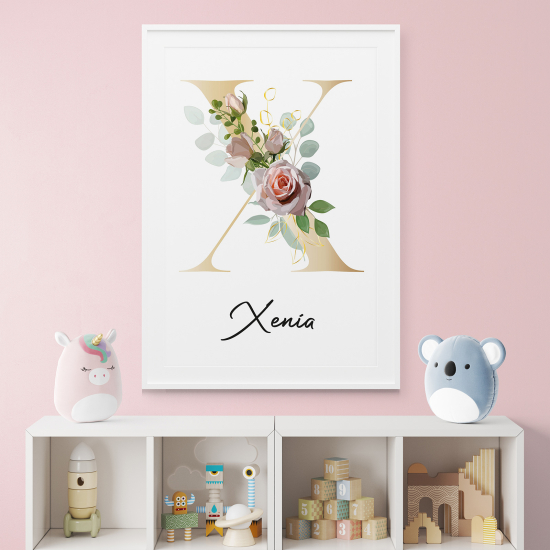 Personalized Monogram Poster - Letter X