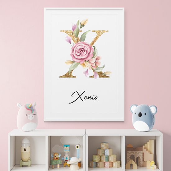 Personalized Monogram Poster - Letter X