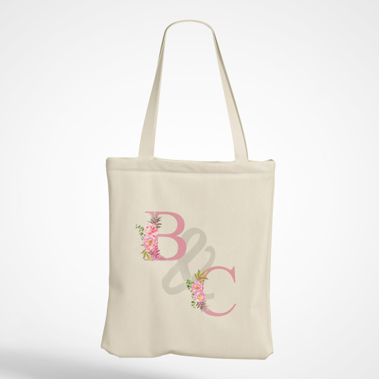 Personalized Monogram Tote Bag - Double letters