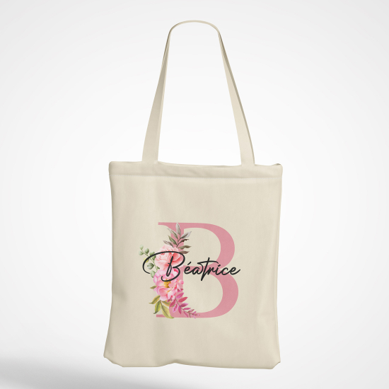 Personalized Monogram Tote Bag - Letter B